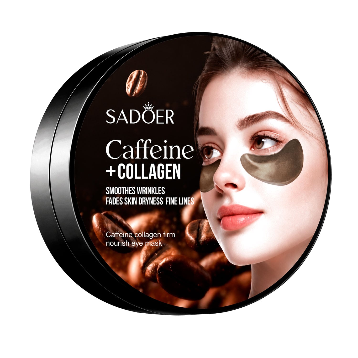 Гідрогелеві патчі для шкіри навколо очей Sadoer Caffeine + Сollagen Firm Nourish Eye Mask з кофеїном та колагеном, 60 шт
